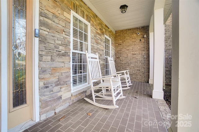 view of patio featuring covered porch