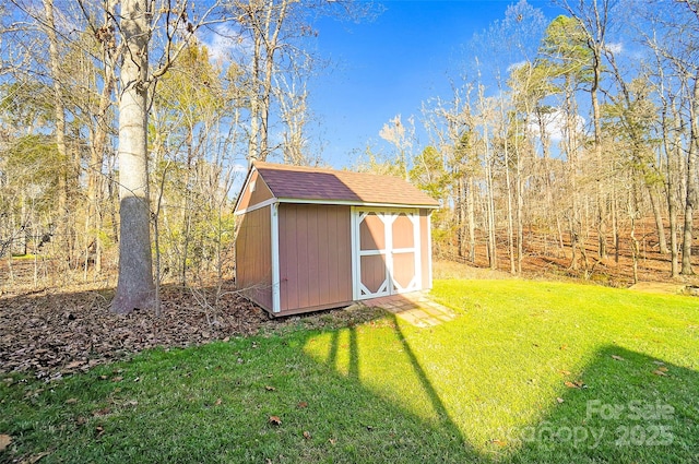 view of shed