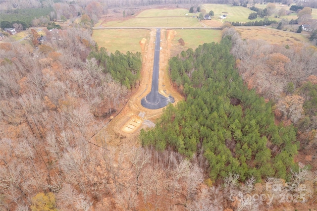 aerial view with a rural view