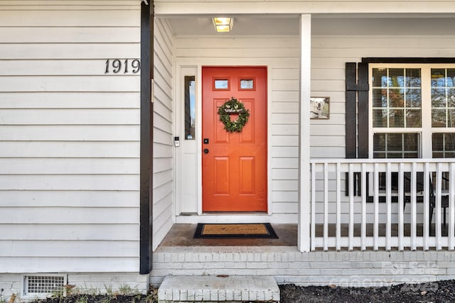 view of exterior entry