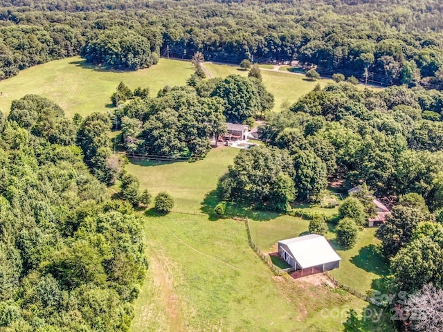 aerial view with a rural view