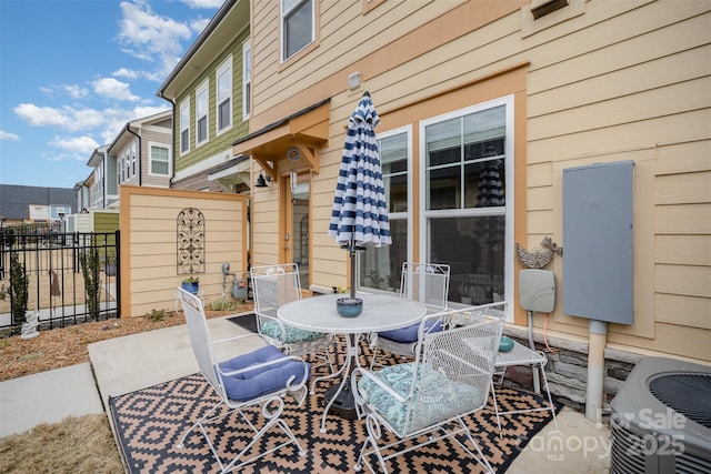 view of patio with central AC unit