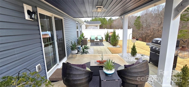 view of patio featuring grilling area