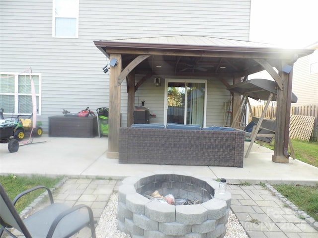 11677 Striker Ln, Midland, NC 28107 - view of patio / terrace featuring an outdoor living space with a fire pit