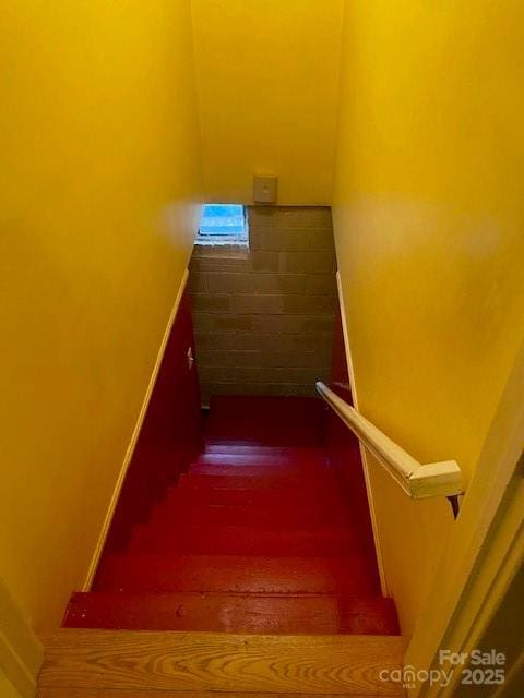 936 N 5th St, Albemarle, NC 28001 - stairs featuring wood finished floors