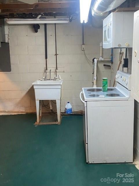 936 N 5th St, Albemarle, NC 28001 - washroom with concrete block wall