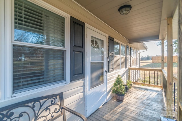 wooden deck with a porch