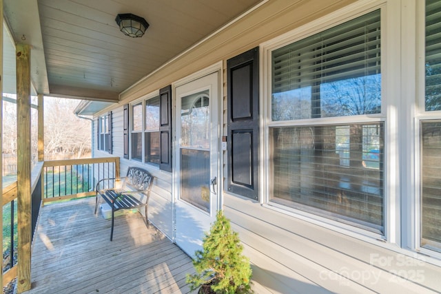 deck featuring covered porch