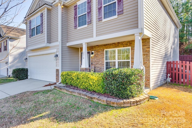 view of front of house with a garage