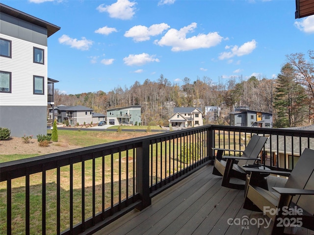 deck with a lawn