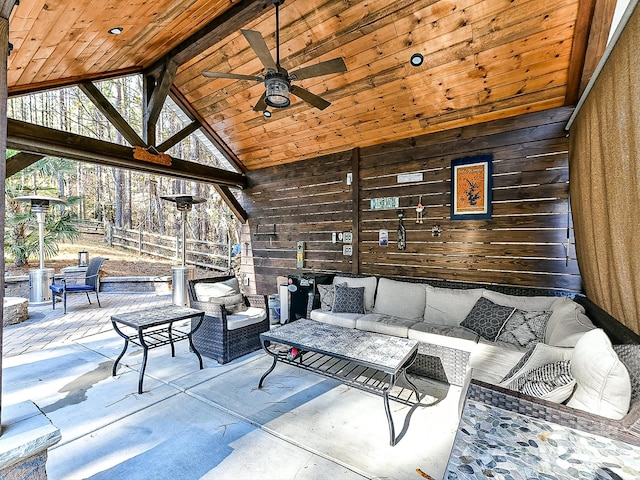 view of patio / terrace featuring an outdoor hangout area