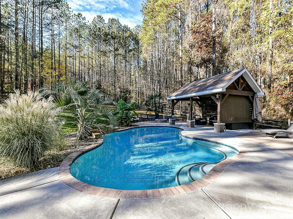 250 Kenway Loop, Mooresville, NC 28117 - outdoor pool featuring a gazebo and a patio
