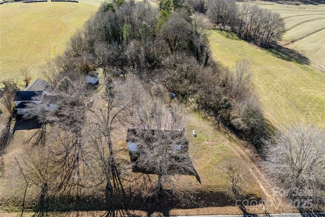 aerial view featuring a rural view