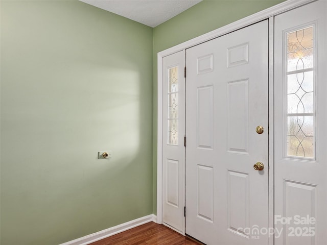 foyer entrance with wood-type flooring