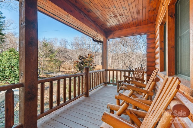 view of wooden deck