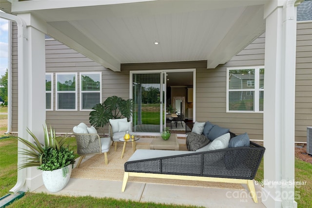 view of patio / terrace featuring an outdoor hangout area