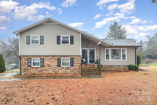 view of split level home