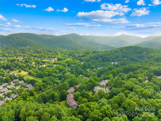 bird's eye view featuring a mountain view