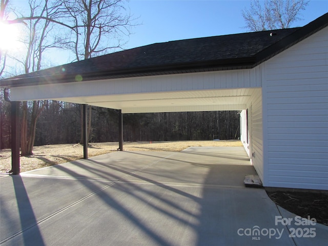 view of patio with a carport