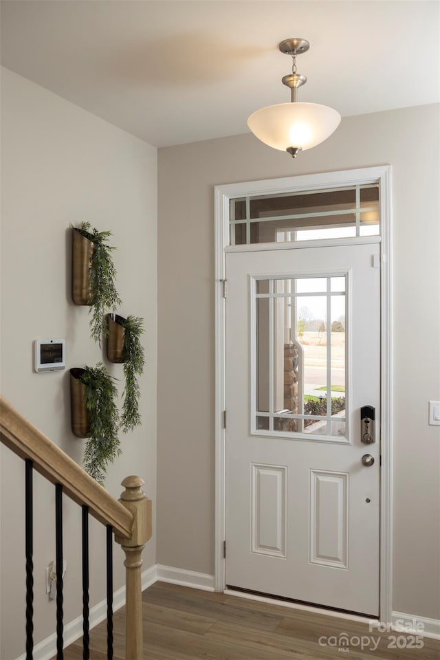 foyer with dark wood-type flooring