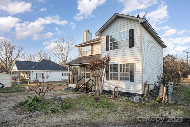 view of front of property with covered porch