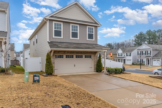 view of front of home with a garage