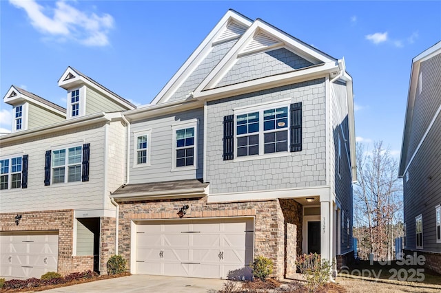 view of front of house with a garage