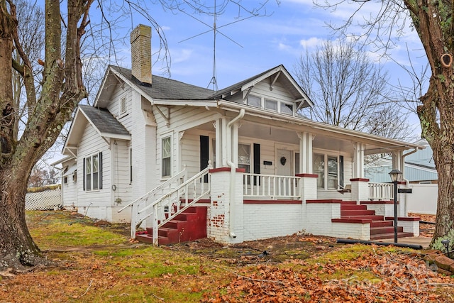 bungalow featuring a porch