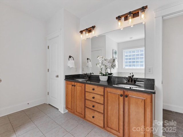 bathroom featuring tile patterned flooring and vanity