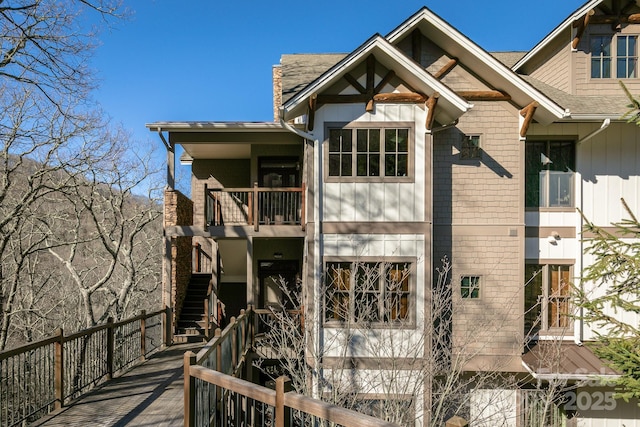 exterior space with a balcony