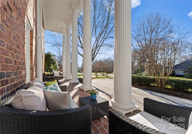 view of patio with a porch