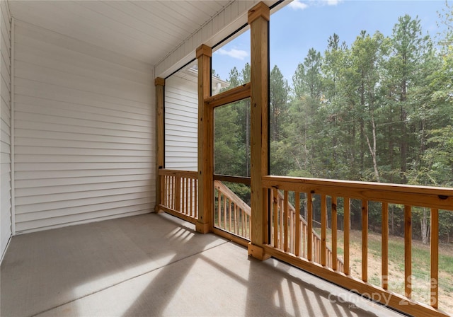 view of unfurnished sunroom