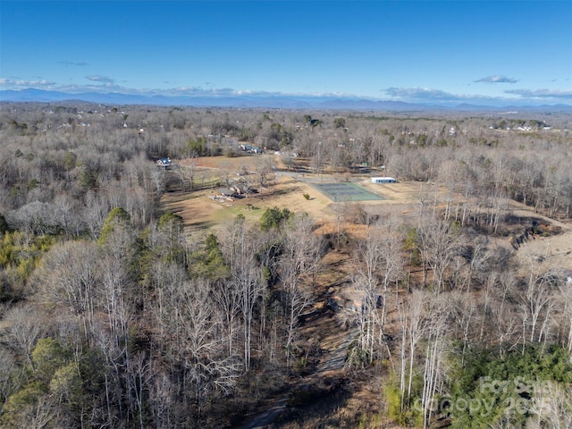 drone / aerial view with a mountain view