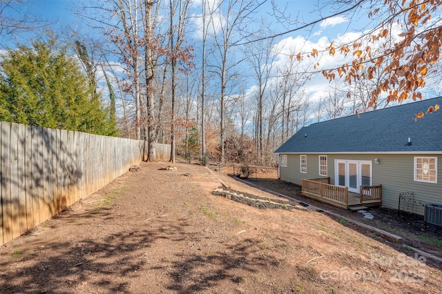 view of yard featuring a deck