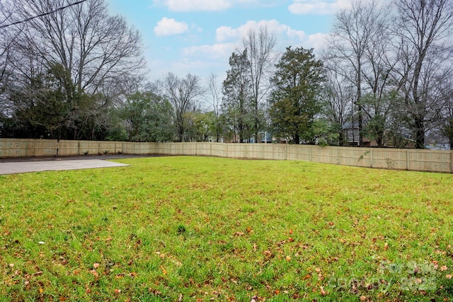 view of yard with a patio