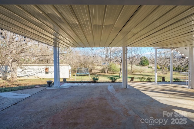 view of patio with a trampoline