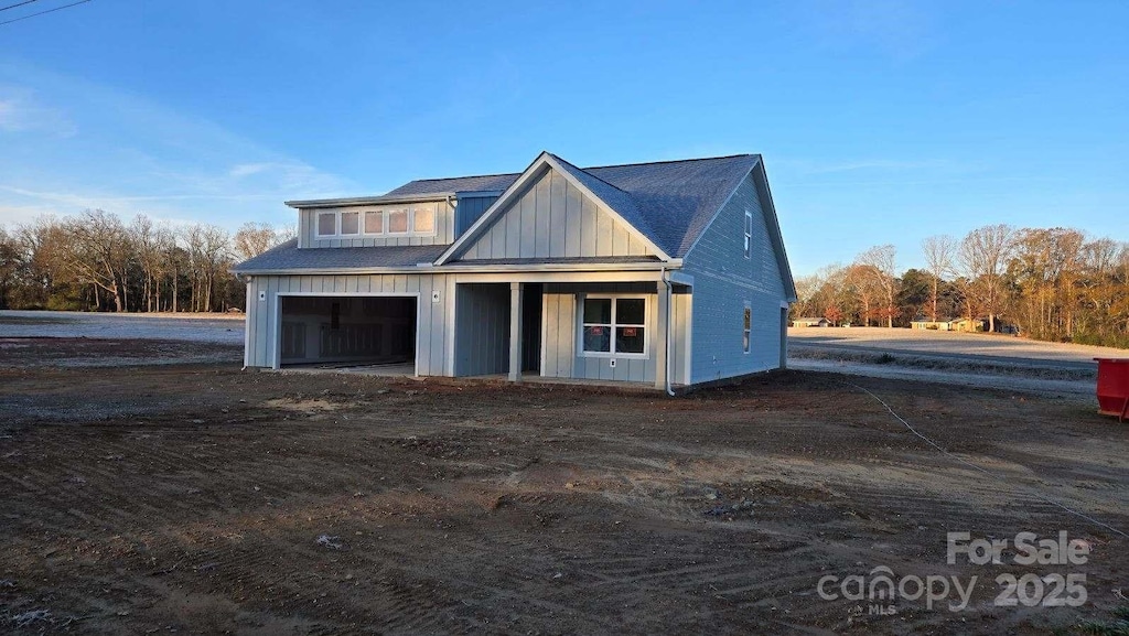 exterior space featuring a garage