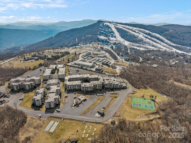 301 Pinnacle Inn Rd Unit 4313, Beech Mountain, NC 28604 - aerial view of property and surrounding area featuring a mountainous background