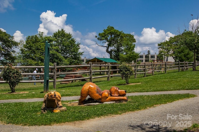 view of stable with a rural view