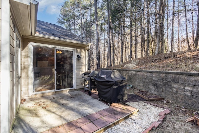 view of patio / terrace featuring a grill