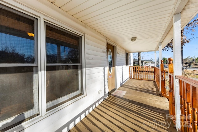 deck featuring a porch