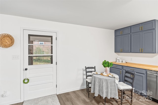 dining room with hardwood / wood-style floors