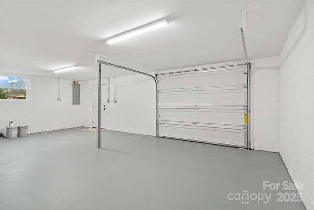 garage featuring electric panel