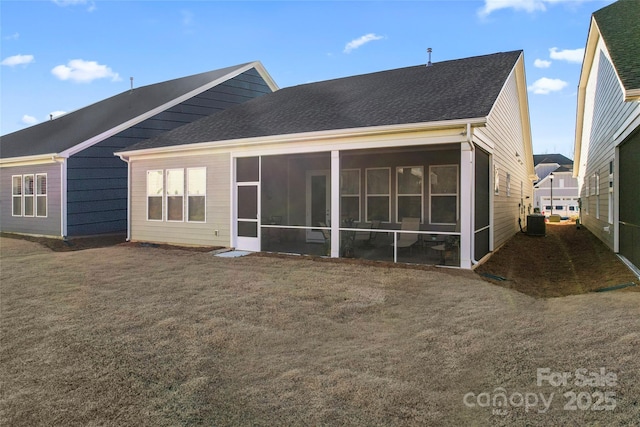 rear view of property featuring cooling unit