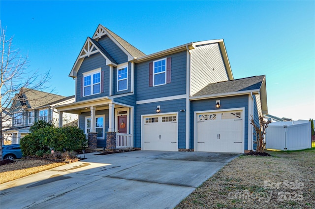 craftsman house featuring a porch