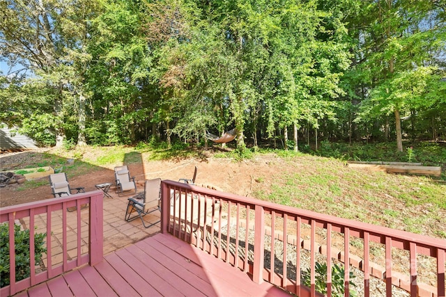 deck with a patio