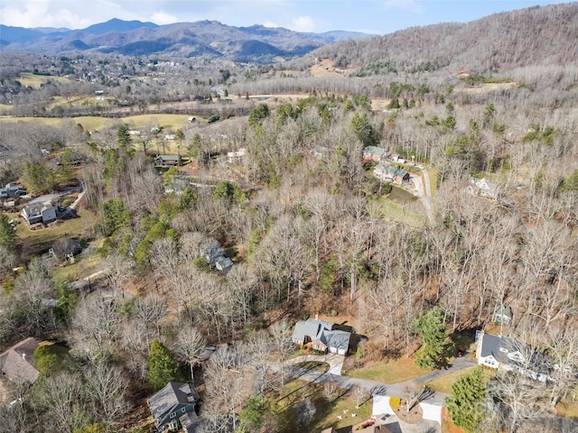 185 Oak Ridge Dr, Clyde, NC 28721 - aerial view of property and surrounding area featuring mountains