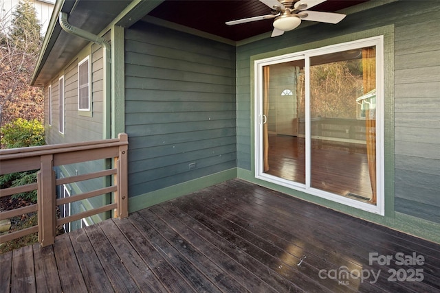 deck featuring ceiling fan