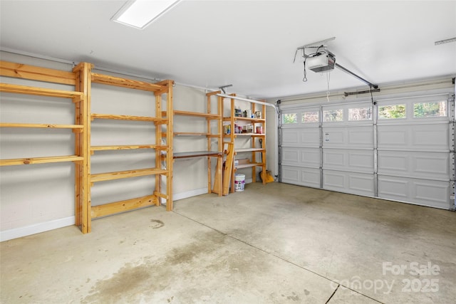 garage featuring a garage door opener