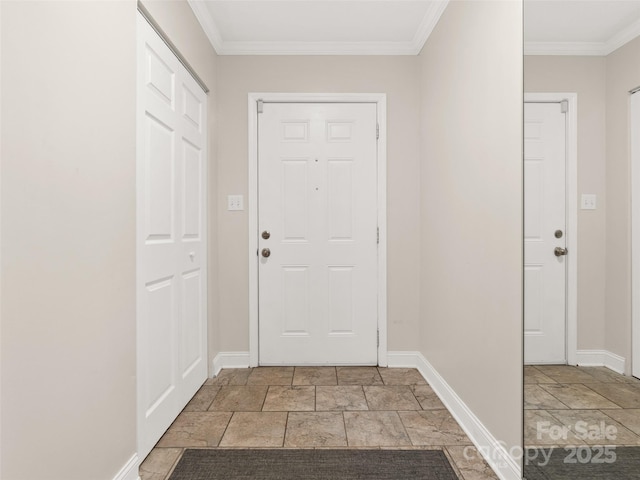 entrance foyer with crown molding